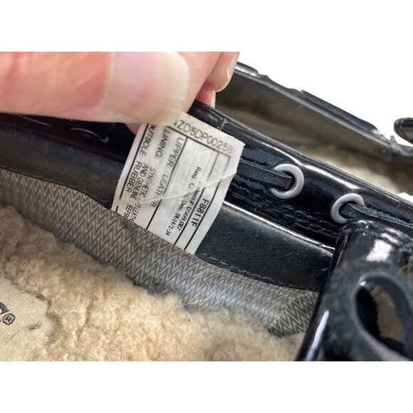 UGG Ashdale Black Patent Leather Sheepskin Rain Duck Shoes Sz 8 SKU 9488 - Picture 7 of 16